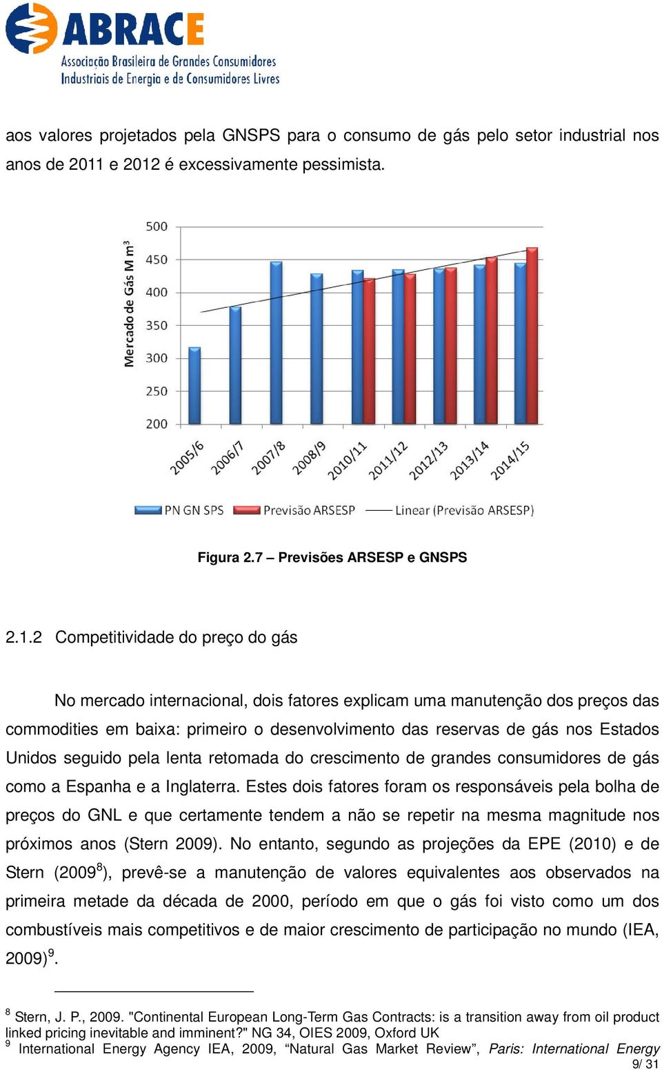 é excessivamente pessimista. Figura 2.7 Previsões ARSESP e GNSPS 2.1.