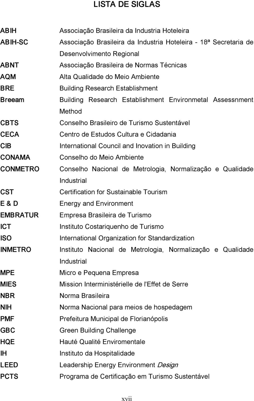 Establishment Building Research Establishment Environmetal Assessnment Method Conselho Brasileiro de Turismo Sustentável Centro de Estudos Cultura e Cidadania International Council and Inovation in