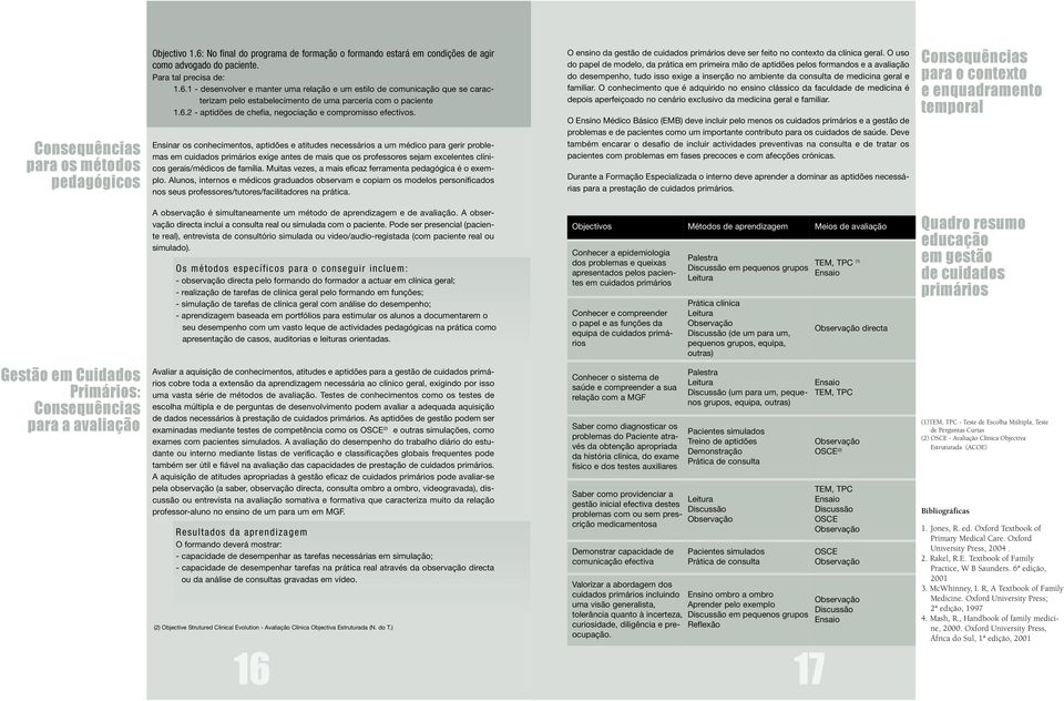 Ensinar os conhecimentos, aptidões e atitudes necessários a um médico para gerir problemas em cuidados primários exige antes de mais que os professores sejam excelentes clínicos gerais/médicos de