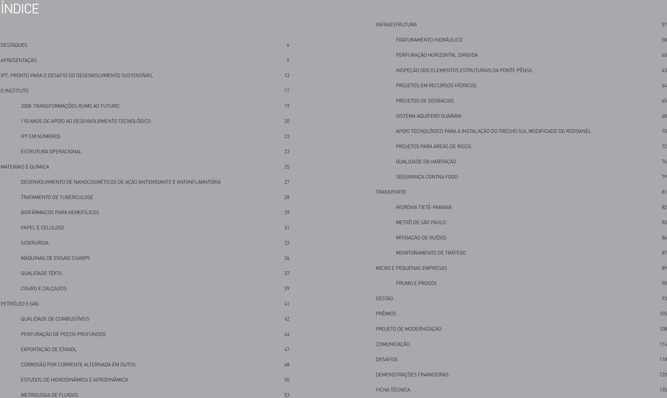 28 Biofármacos para hemofílicos 29 Papel e celulose 31 Siderurgia 33 Máquinas de ensaio Charpy 36 Qualidade têxtil 37 Couro e calçados 39 Petróleo e gás 41 Qualidade de combustíveis 42 Perfuração de