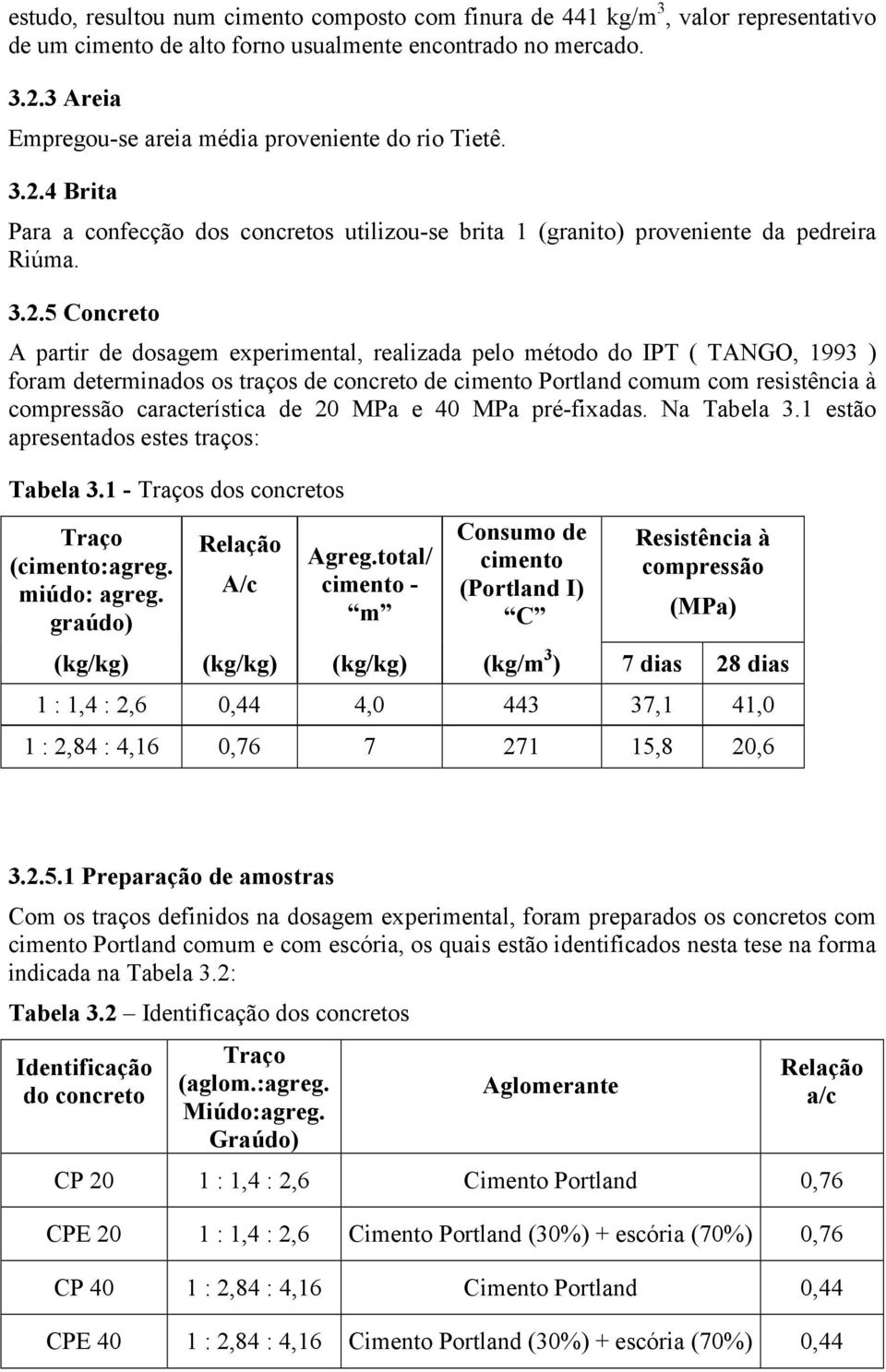 4 Brita Para a confecção dos concretos utilizou-se brita 1 (granito) proveniente da pedreira Riúma. 3.2.