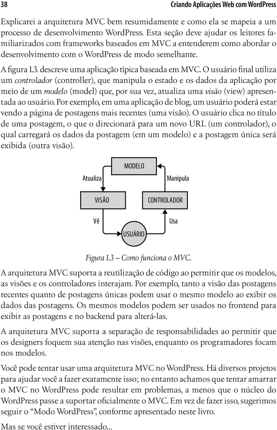 descreve uma aplicação típica baseada em MVC.