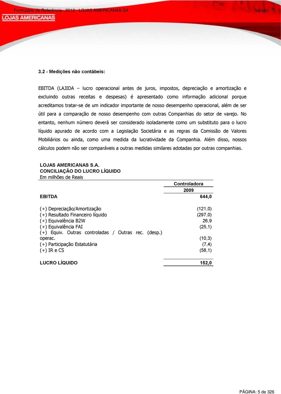 acreditamos tratar-se de um indicador importante de nosso desempenho operacional, além de ser útil para a comparação de nosso desempenho com outras Companhias do setor de varejo.