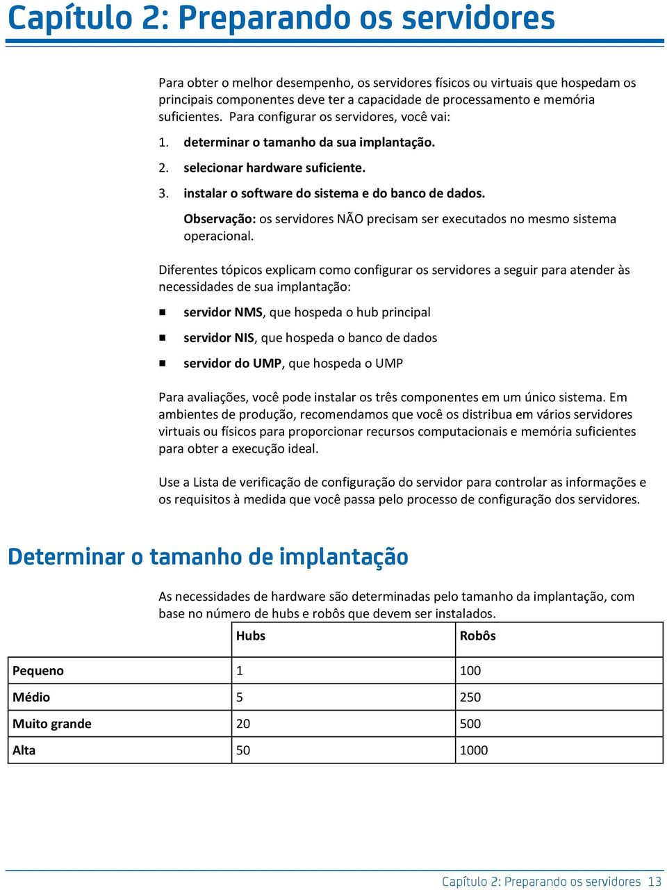 Observação: os servidores NÃO precisam ser executados no mesmo sistema operacional.