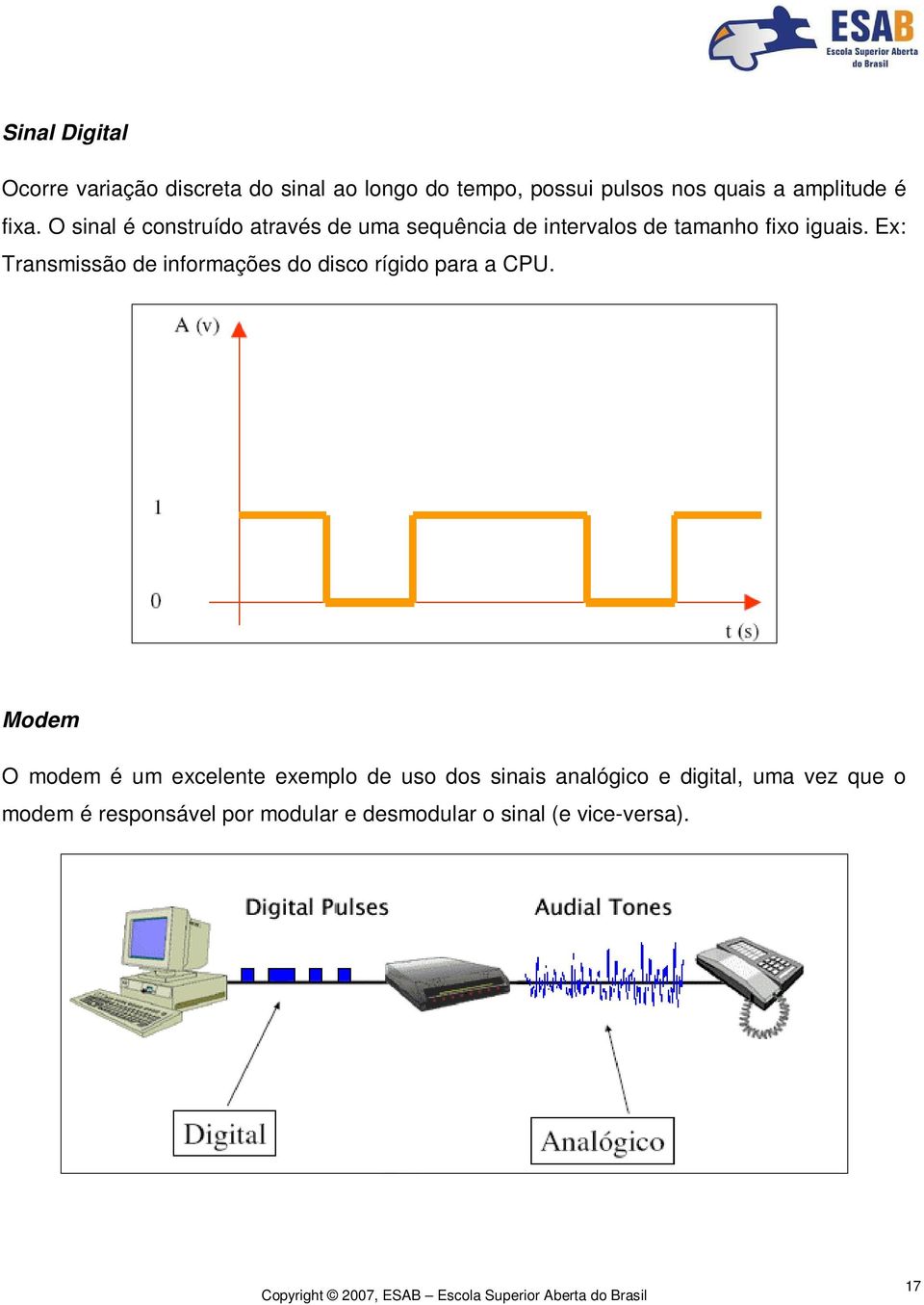 Ex: Transmissão de informações do disco rígido para a CPU.