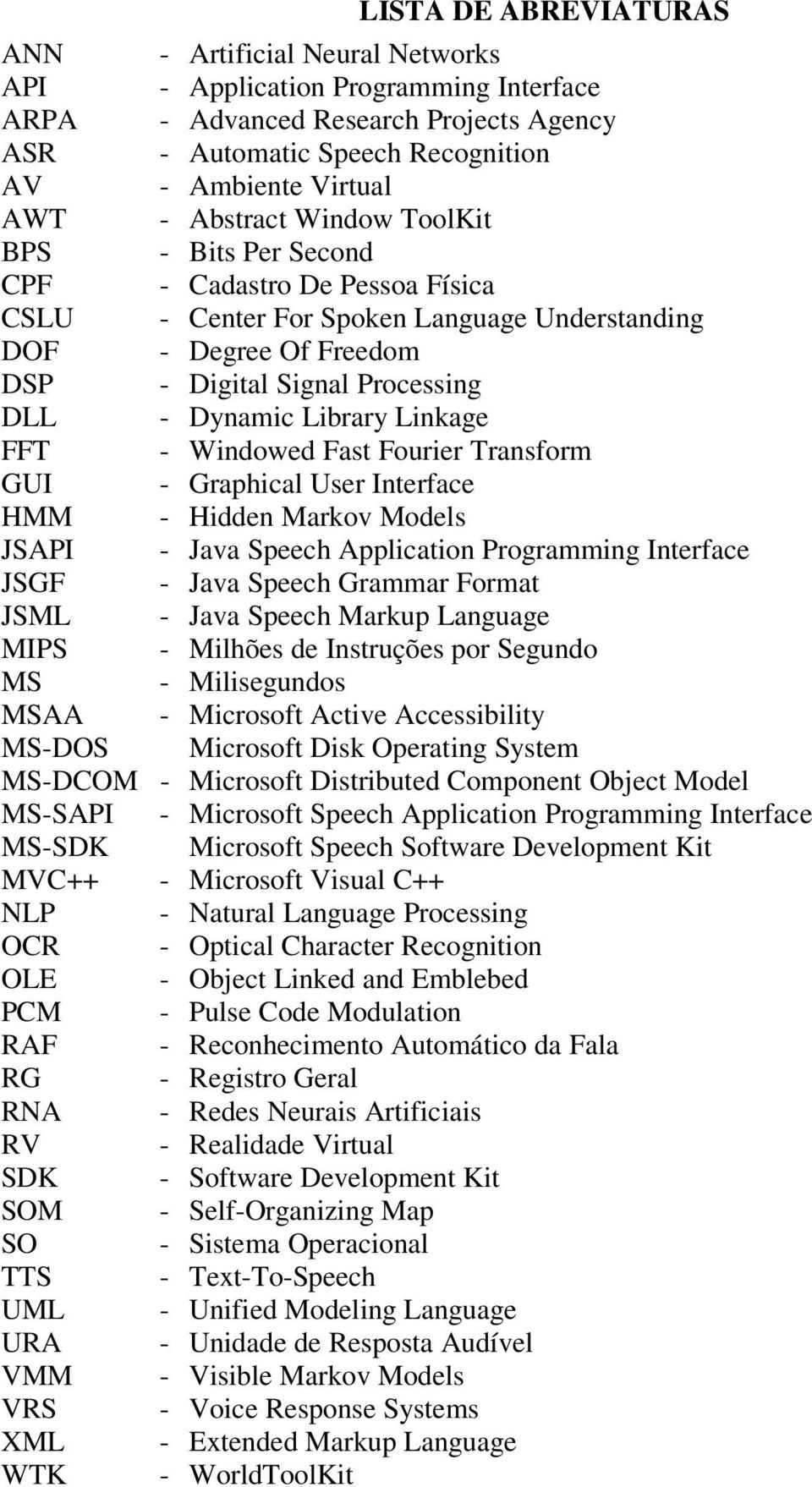 Library Linkage FFT - Windowed Fast Fourier Transform GUI - Graphical User Interface HMM - Hidden Markov Models JSAPI - Java Speech Application Programming Interface JSGF - Java Speech Grammar Format