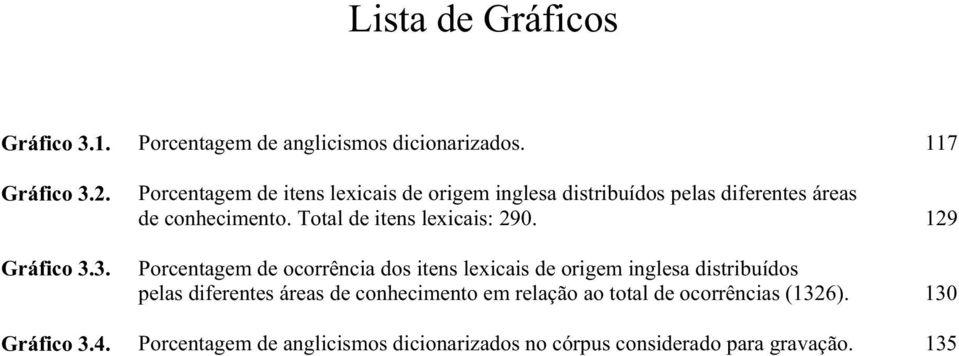 2. Gráfico 3.3. Porcentagem de itens lexicais de origem inglesa distribuídos pelas diferentes áreas de conhecimento.