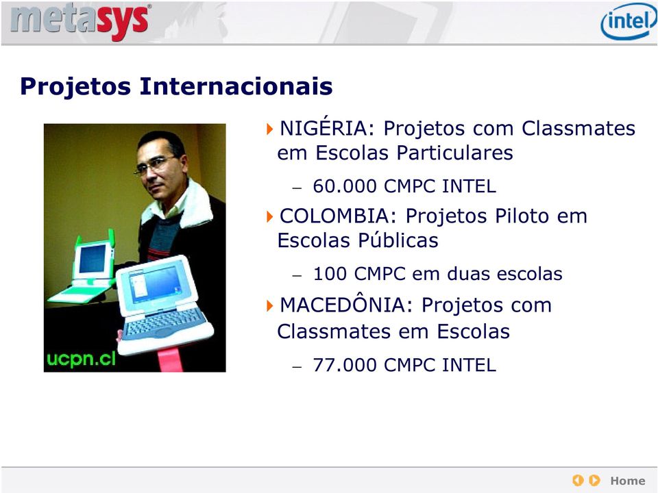 000 CMPC INTEL COLOMBIA: Projetos Piloto em Escolas