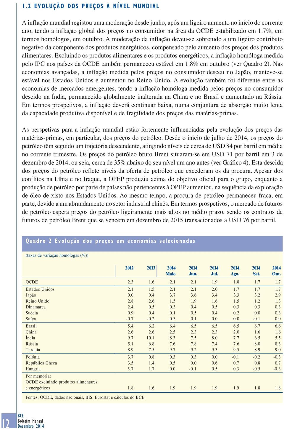 A moderação da inflação deveu -se sobretudo a um ligeiro contributo negativo da componente dos produtos energéticos, compensado pelo aumento dos preços dos produtos alimentares.