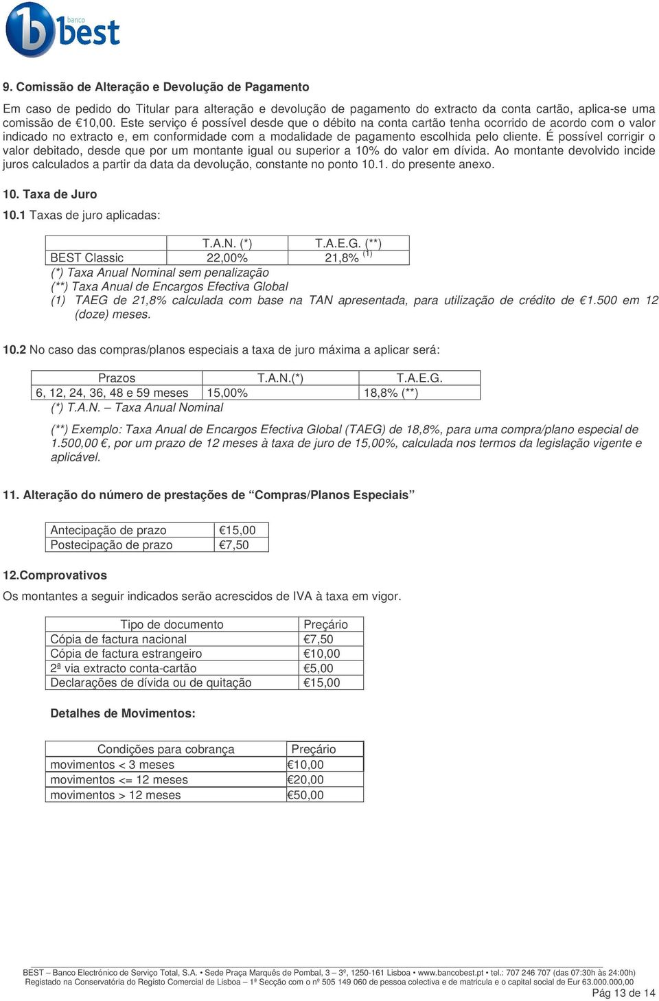 É possível corrigir o valor debitado, desde que por um montante igual ou superior a 10% do valor em dívida.