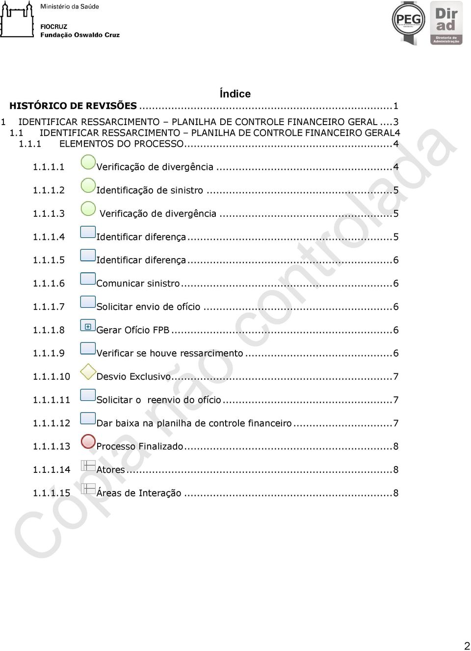 .. 6 1.1.1.6 Comunicar sinistro... 6 1.1.1.7 Solicitar envio de ofício... 6 1.1.1.8 Gerar Ofício FPB... 6 1.1.1.9 Verificar se houve ressarcimento... 6 1.1.1.10 Desvio Exclusivo... 7 1.1.1.11 Solicitar o reenvio do ofício.