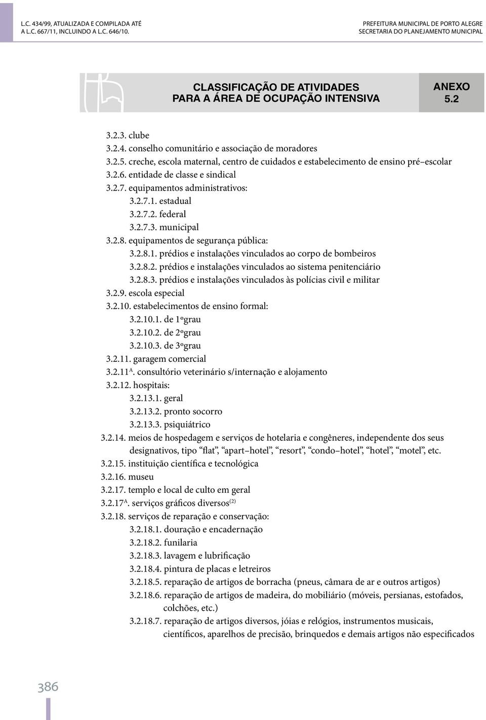 conselho comunitário e associação de moradores 3.2.5. creche, escola maternal, centro de cuidados e estabelecimento de ensino pré escolar 3.2.6. entidade de classe e sindical 3.2.7.