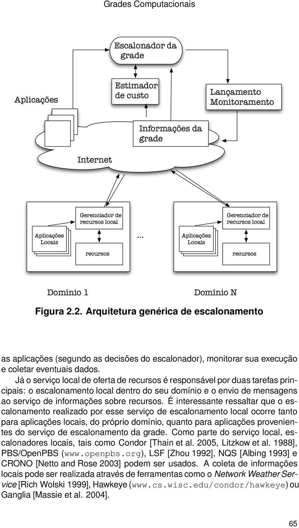 É interessante ressaltar que o escalonamento realizado por esse serviço de escalonamento local ocorre tanto para aplicações locais, do próprio domínio, quanto para aplicações provenientes do serviço