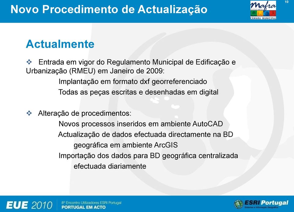 desenhadas em digital Alteração de procedimentos: Novos processos inseridos em ambiente AutoCAD Actualização de