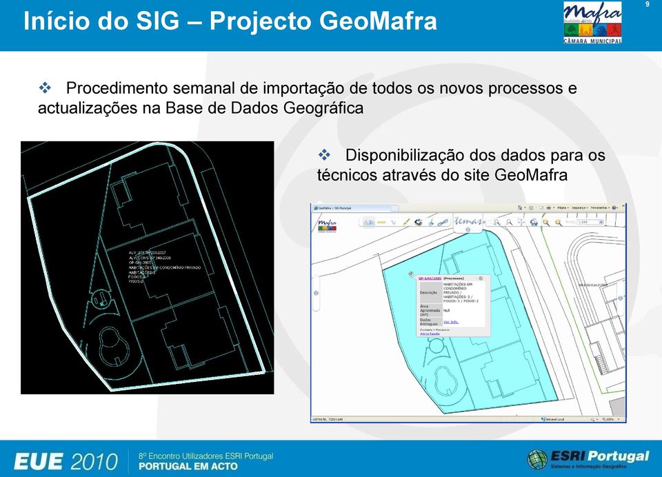 actualizações na Base de Dados Geográfica