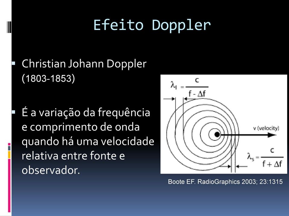 comprimento de onda quando há uma velocidade