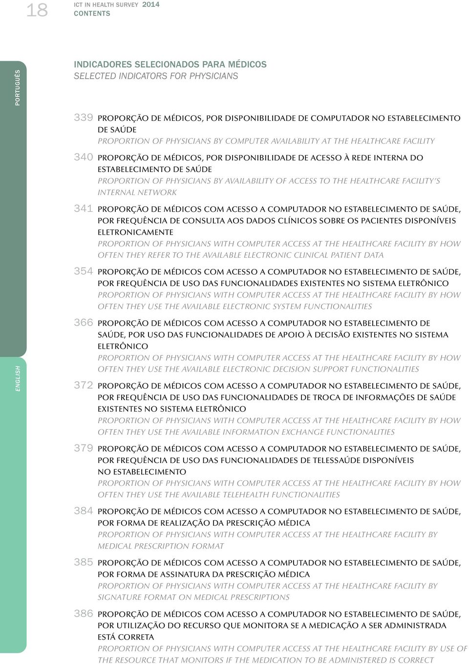 PHYSICIANS BY AVAILABILITY OF ACCESS TO THE HEALTHCARE FACILITY S INTERNAL NETWORK 34 PROPORÇÃO DE MÉDICOS COM ACESSO A COMPUTADOR NO ESTABELECIMENTO DE SAÚDE, POR FREQUÊNCIA DE CONSULTA AOS DADOS