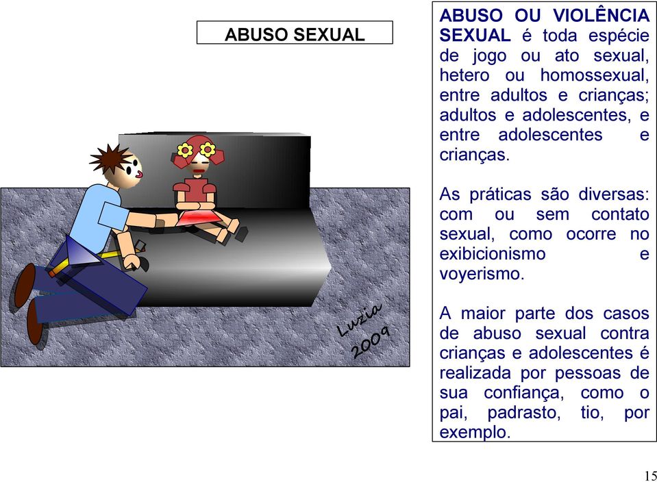 / As práticas são diversas: com ou sem contato sexual, como ocorre no exibicionismo e voyerismo.