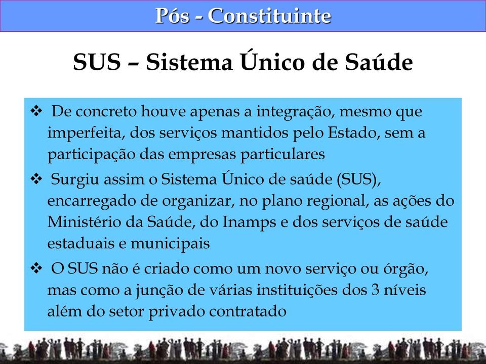 de organizar, no plano regional, as ações do Ministério da Saúde, do Inamps e dos serviços de saúde estaduais e municipais O