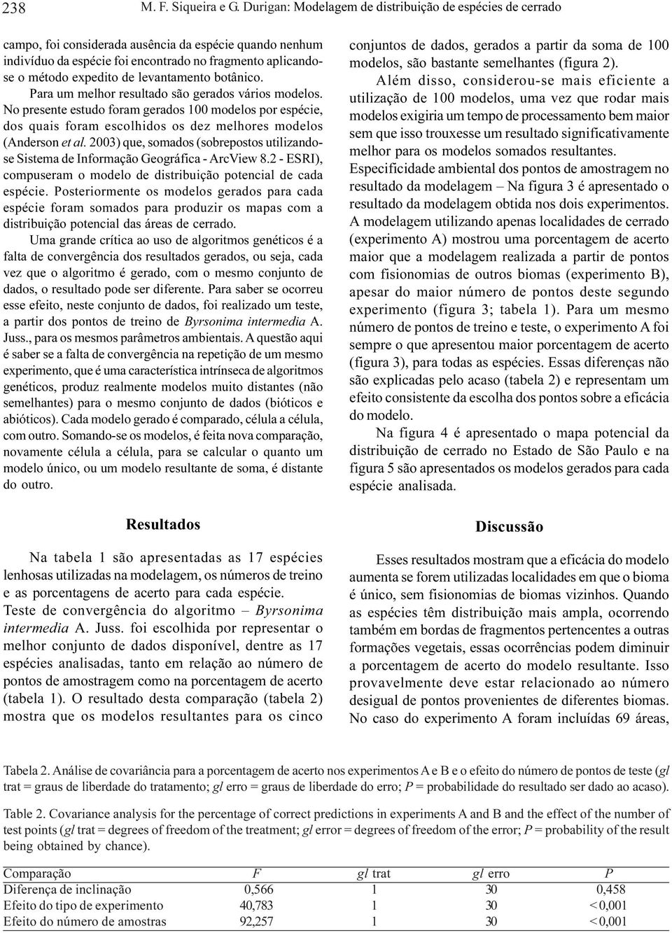 levantamento botânico. Para um melhor resultado são gerados vários modelos.