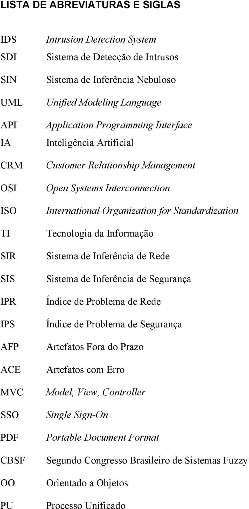 Organization for Standardization Tecnologia da Informação Sistema de Inferência de Rede Sistema de Inferência de Segurança Índice de Problema de Rede Índice de Problema de Segurança