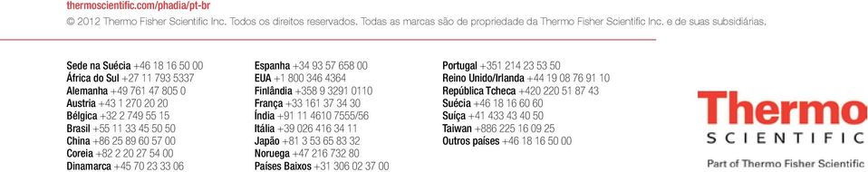 20 27 54 00 Dinamarca +45 70 23 33 06 Espanha +34 93 57 658 00 EUA +1 800 346 4364 Finlândia +358 9 3291 0110 França +33 161 37 34 30 Índia +91 11 4610 7555/56 Itália +39 026 416 34 11 Japão +81 3 53