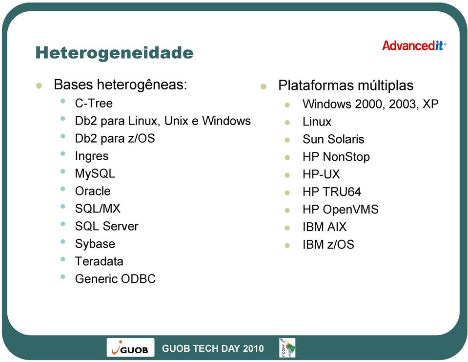 Teradata Generic ODBC Plataformas múltiplas Windows 2000, 2003, XP