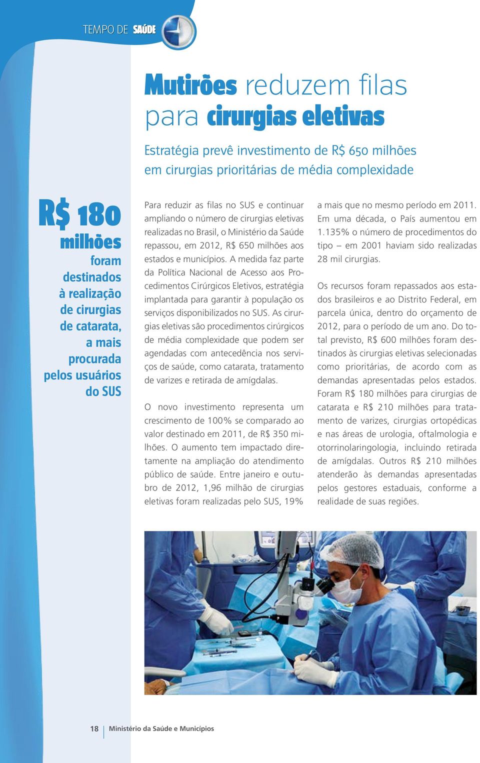 Saúde repassou, em 2012, R$ 650 milhões aos estados e municípios.