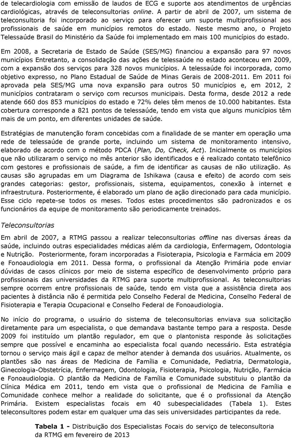 Neste mesmo ano, o Projeto Telessaúde Brasil do Ministério da Saúde foi implementado em mais 100 municípios do estado.