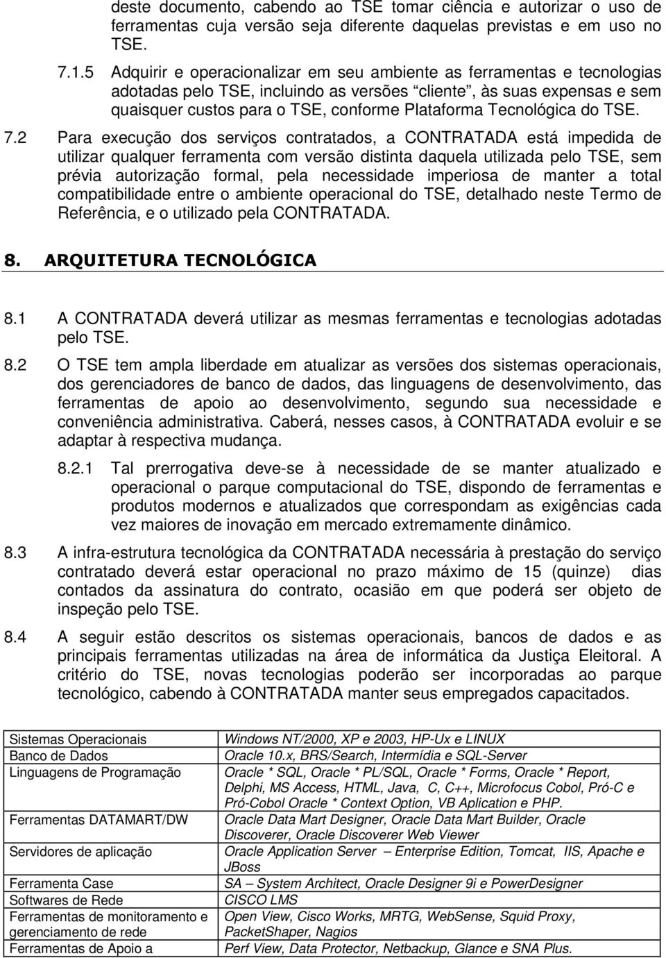 Tecnológica do TSE. 7.