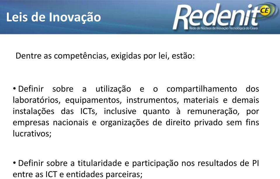 ICTs, inclusive quanto à remuneração, por empresas nacionais e organizações de direito privado sem