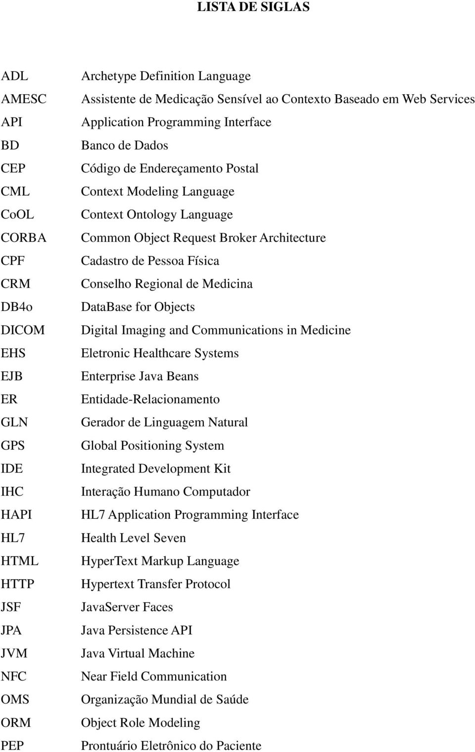 Broker Architecture Cadastro de Pessoa Física Conselho Regional de Medicina DataBase for Objects Digital Imaging and Communications in Medicine Eletronic Healthcare Systems Enterprise Java Beans