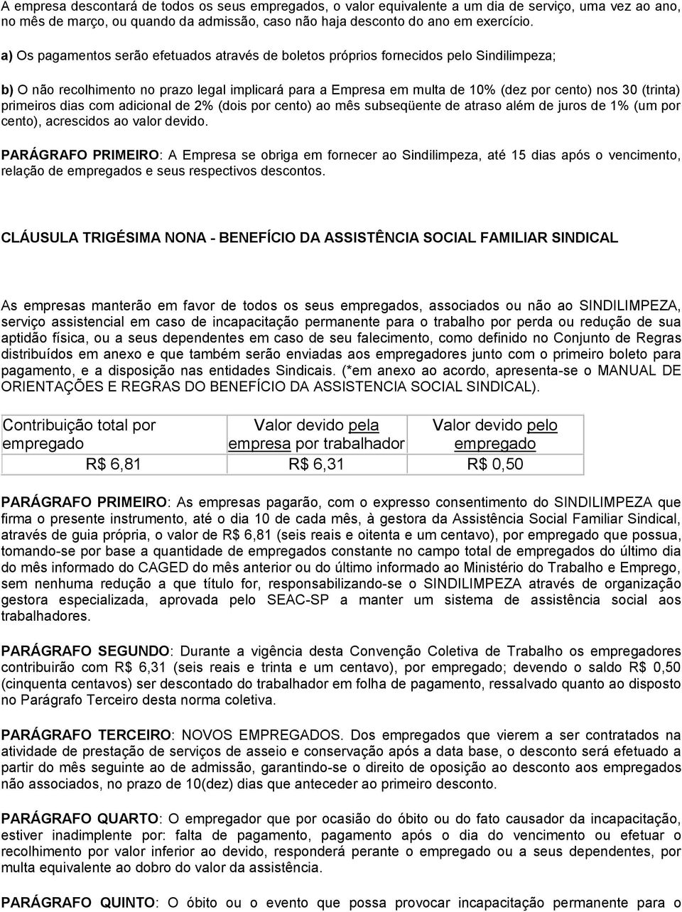 (trinta) primeiros dias com adicional de 2% (dois por cento) ao mês subseqüente de atraso além de juros de 1% (um por cento), acrescidos ao valor devido.