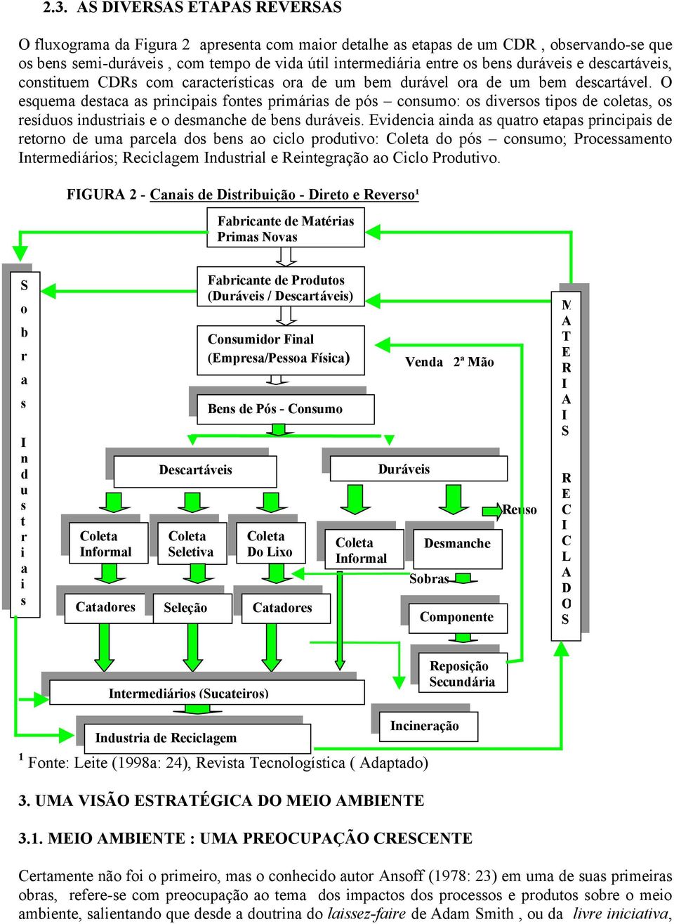 O esquema destaca as principais fontes primárias de pós consumo: os diversos tipos de coletas, os resíduos industriais e o desmanche de bens duráveis.