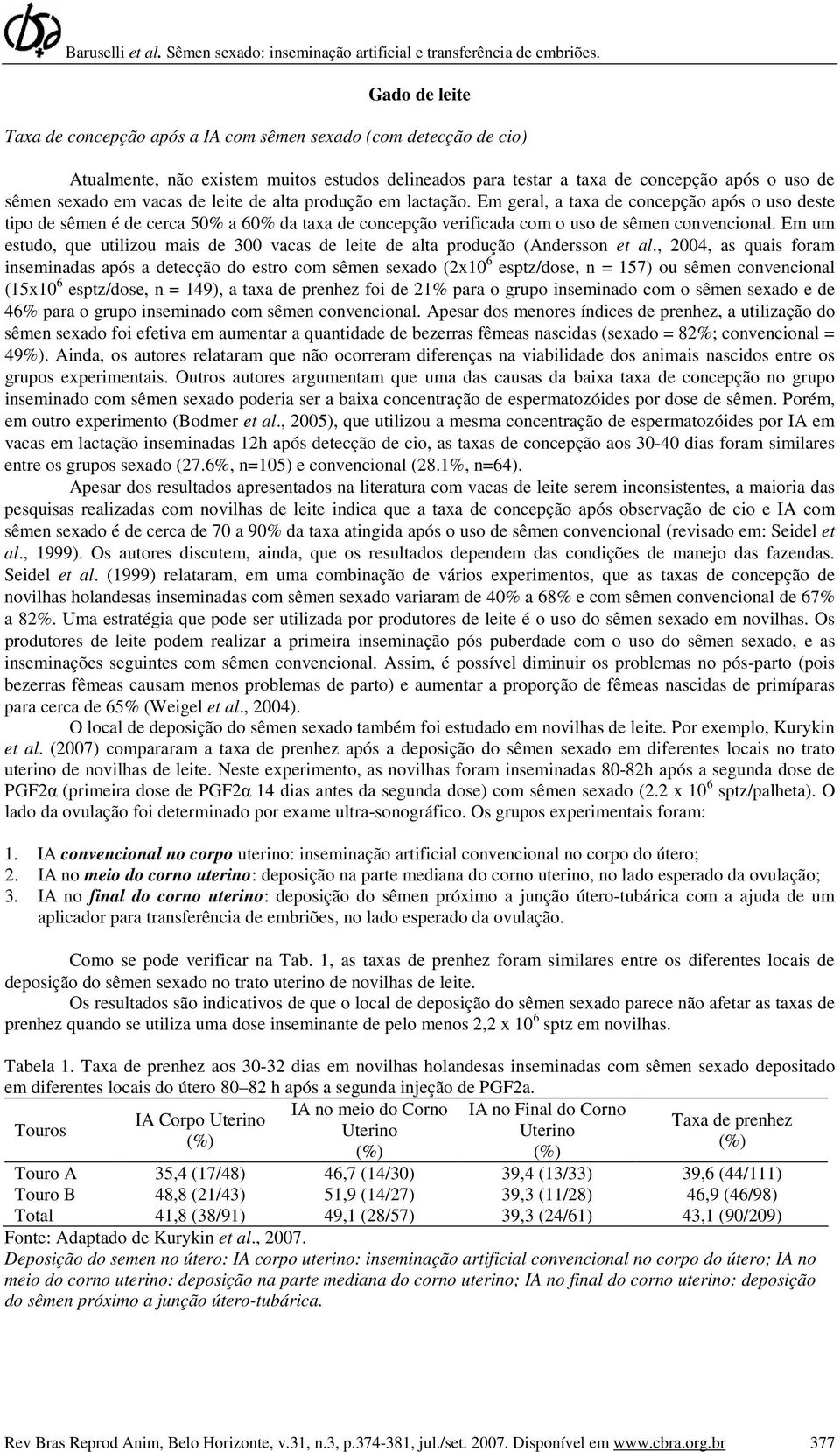 Em um estudo, que utilizou mais de 300 vacas de leite de alta produção (Andersson et al.