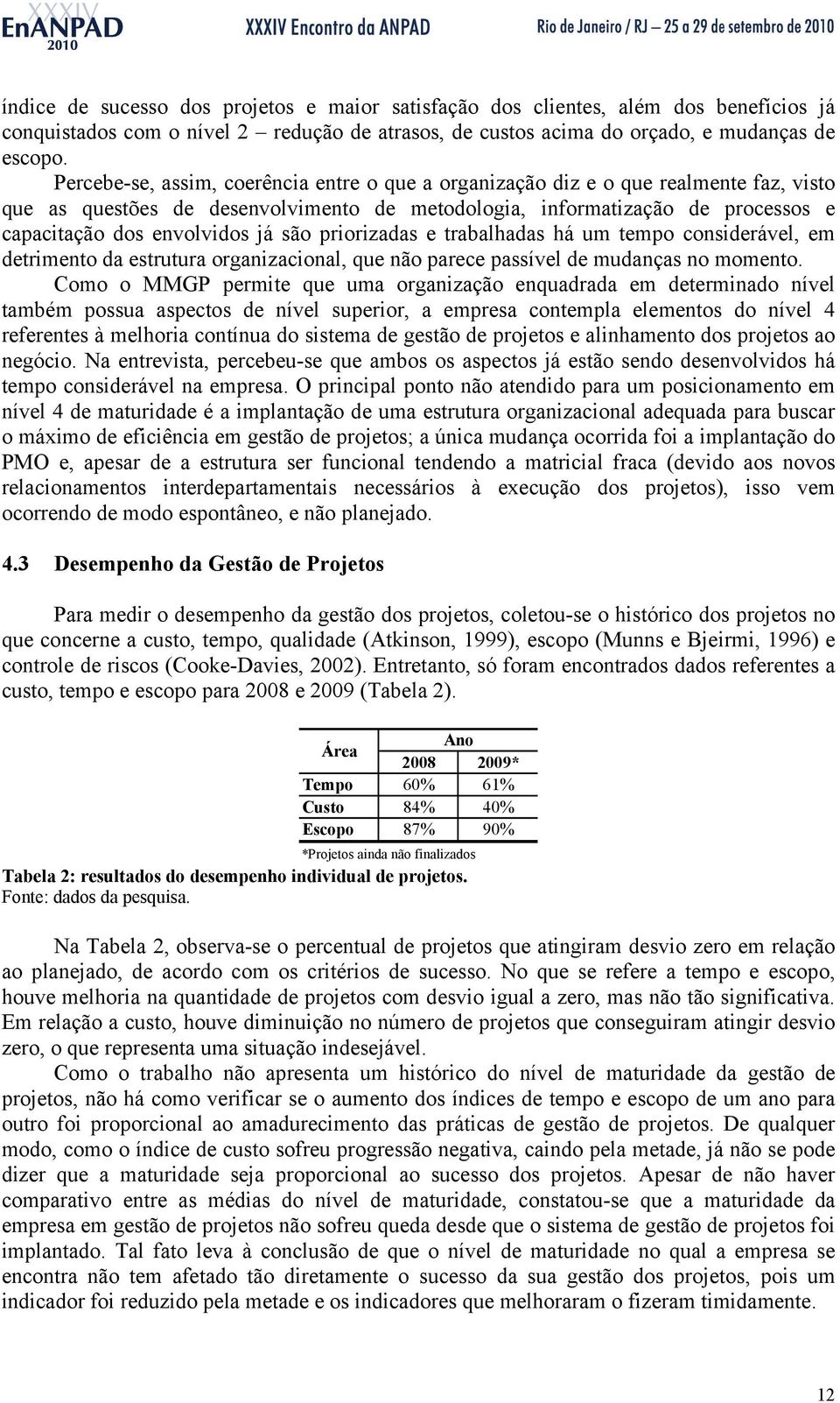 são priorizadas e trabalhadas há um tempo considerável, em detrimento da estrutura organizacional, que não parece passível de mudanças no momento.