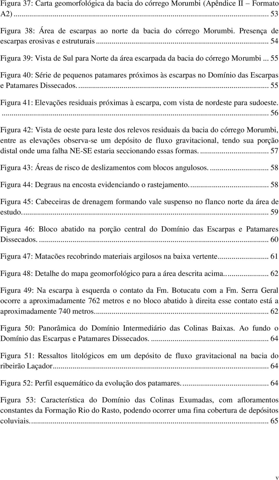 .. 55 Figura 40: Série de pequenos patamares próximos às escarpas no Domínio das Escarpas e Patamares Dissecados.