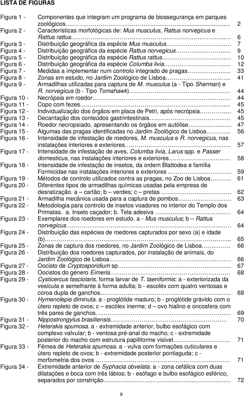 .. 10 Figura 6 - Distribuição geográfica da espécie Columba livia... 12 Figura 7 - Medidas a implementar num controlo integrado de pragas... 33 Figura 8 - Zonas em estudo, no Jardim Zoológico de Lisboa.