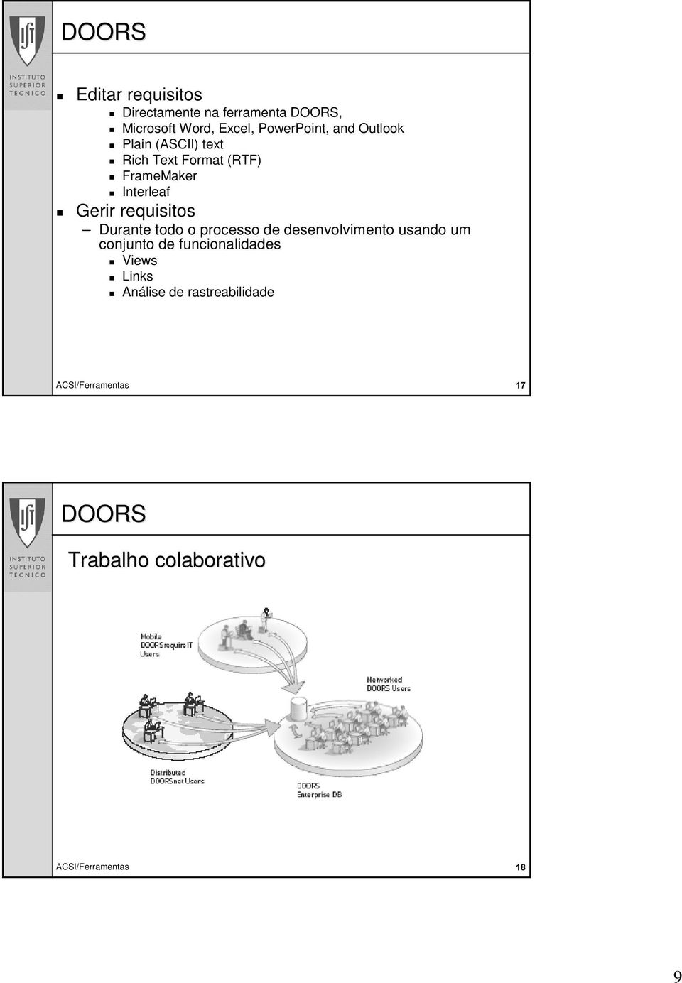 Interleaf Gerir requisitos Durante todo o processo de desenvolvimento usando