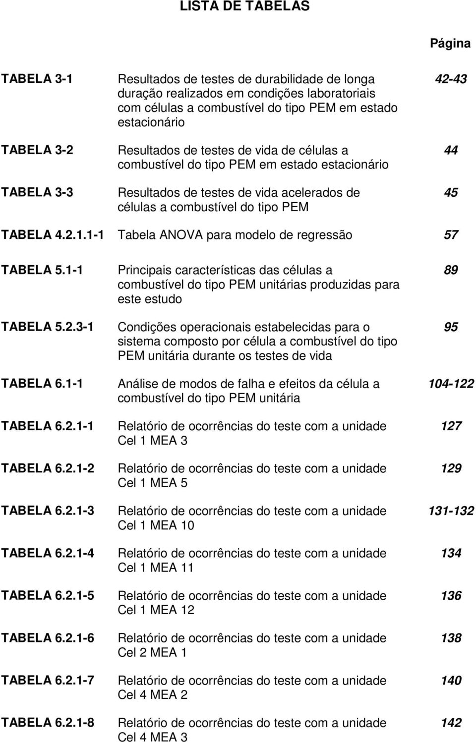 2.1.1-1 Tabela ANOVA para modelo de regressão 57 TABELA 5.1-1 TABELA 5.2.3-1 TABELA 6.1-1 TABELA 6.2.1-1 TABELA 6.2.1-2 TABELA 6.2.1-3 TABELA 6.2.1-4 TABELA 6.2.1-5 TABELA 6.2.1-6 TABELA 6.2.1-7 TABELA 6.