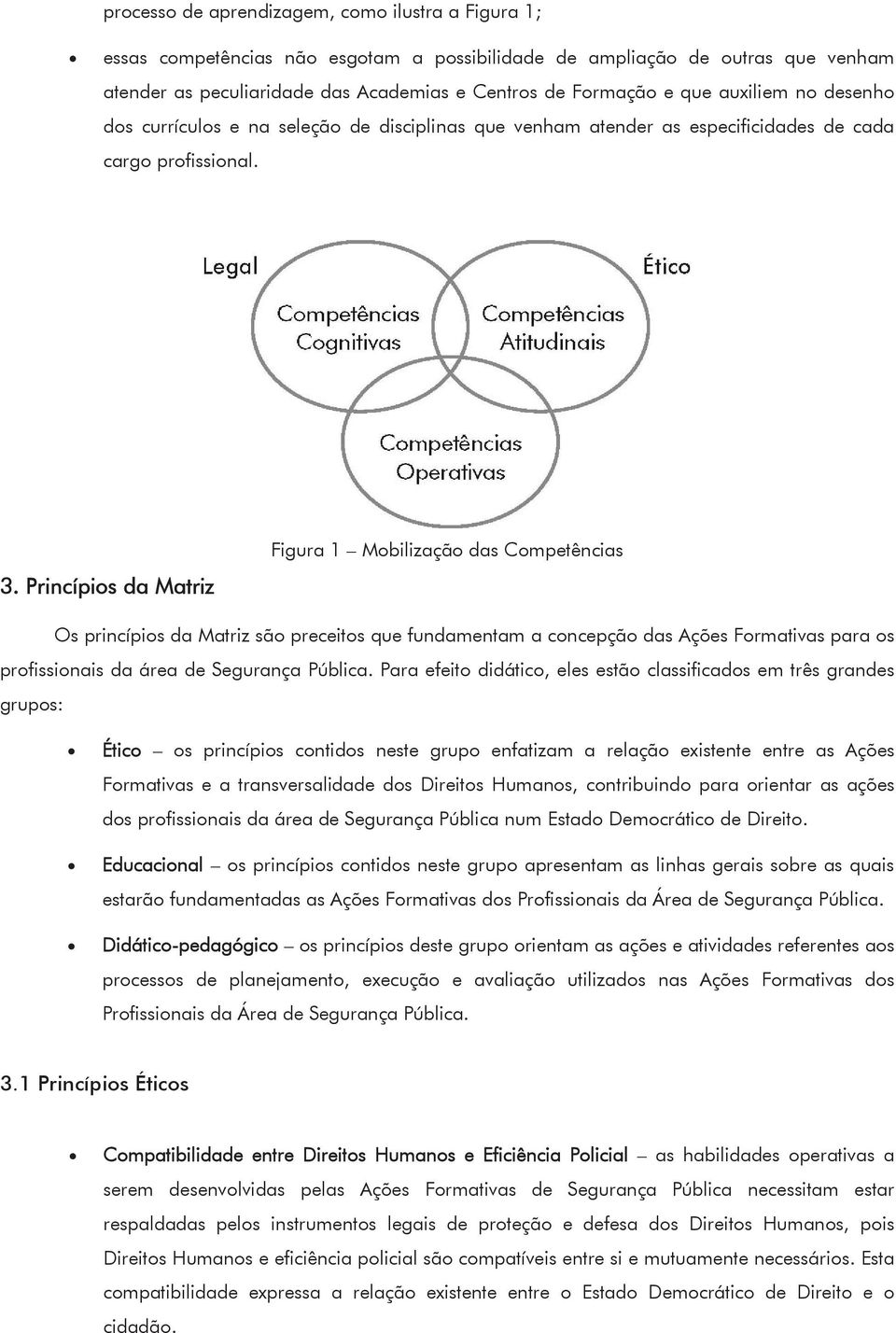 Princípis da Matriz Figura 1 Mbilizaçã das Cmpetências Os princípis da Matriz sã preceits que fundamentam a cncepçã das Ações Frmativas para s prfissinais da área de Segurança Pública.