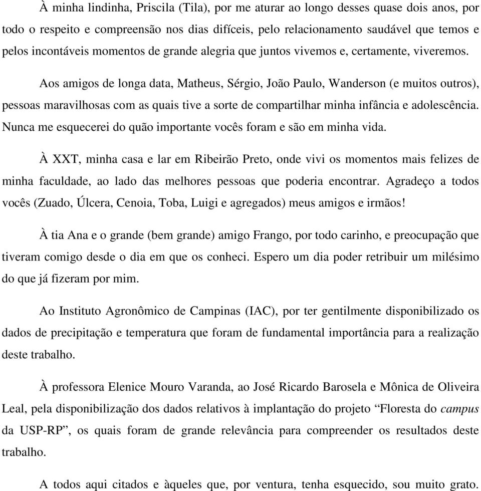 Aos amigos de longa data, Matheus, Sérgio, João Paulo, Wanderson (e muitos outros), pessoas maravilhosas com as quais tive a sorte de compartilhar minha infância e adolescência.