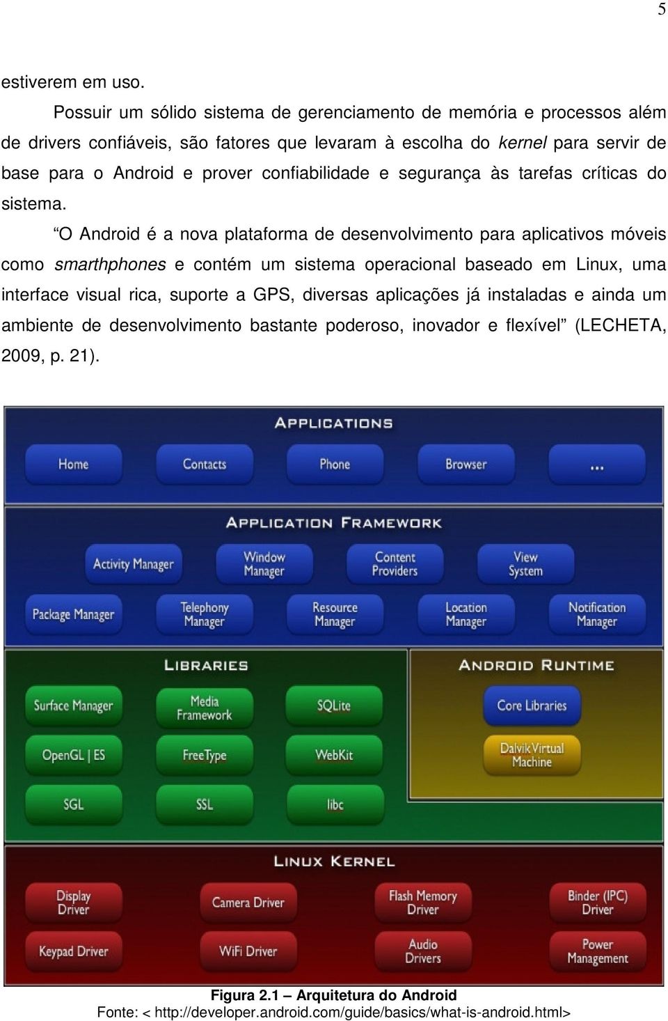 Android e prover confiabilidade e segurança às tarefas críticas do sistema.