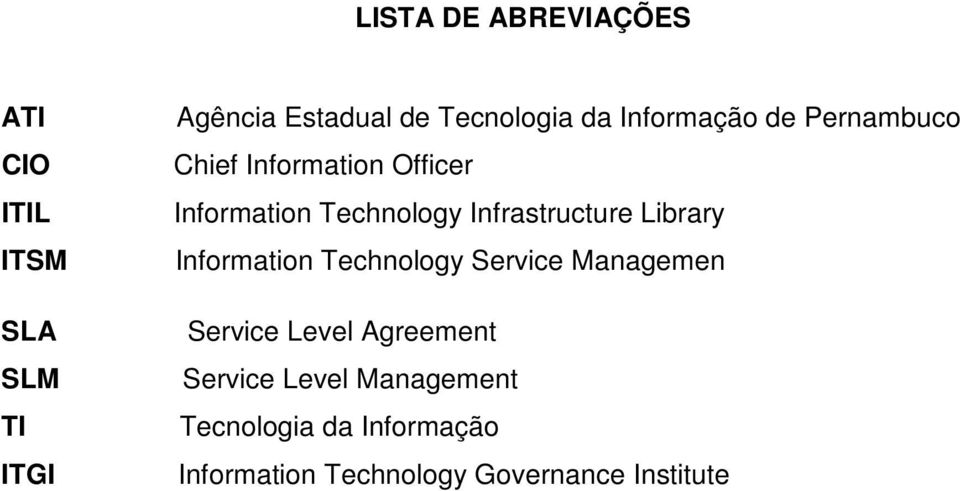 Infrastructure Library Information Technology Service Managemen Service Level