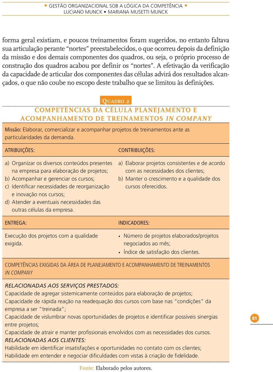 A efetivação da verificação da capacidade de articular dos componentes das células advirá dos resultados alcançados, o que não coube no escopo deste trabalho que se limitou às definições.