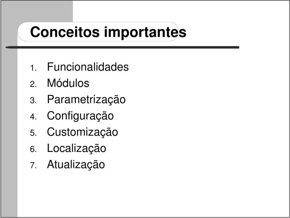 Parametrização 4. Configuração 5.