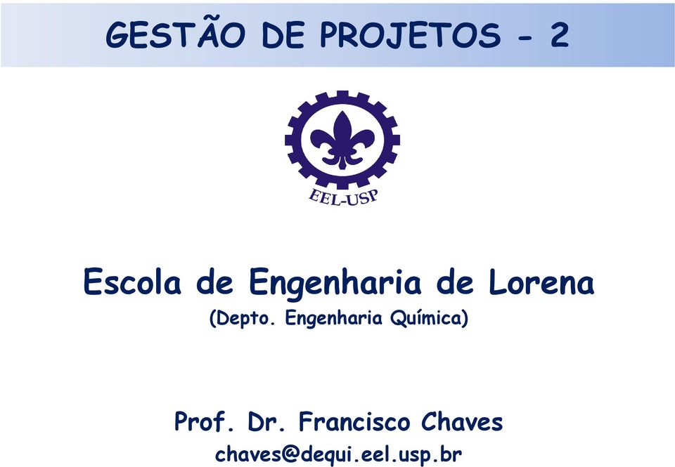 Engenharia Química) Prof. Dr.