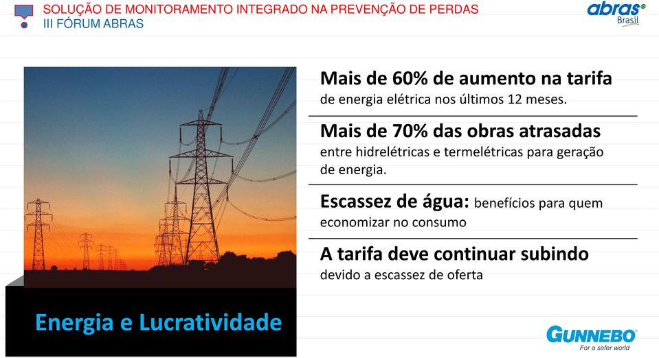 geração de energia.