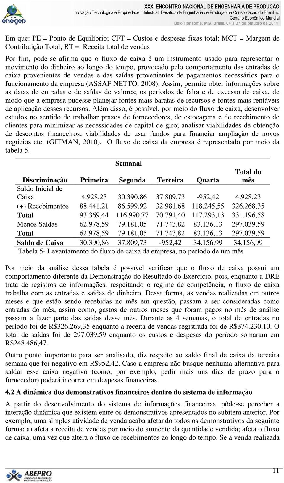 funcionamento da empresa (ASSAF NETTO, 2008).