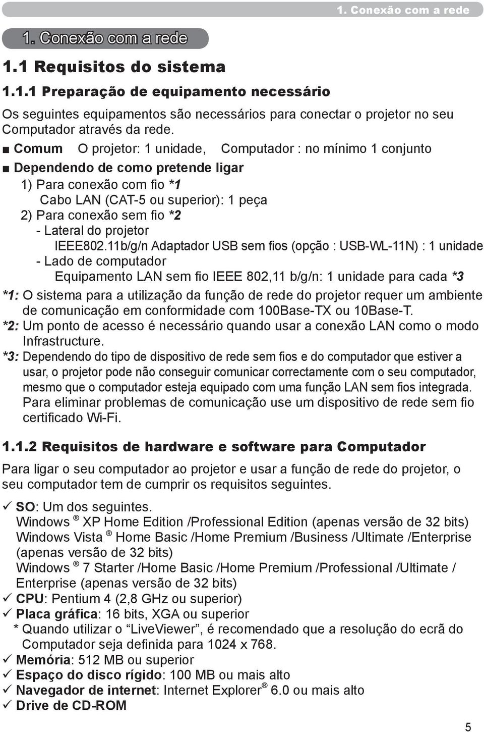 do projetor IEEE802.